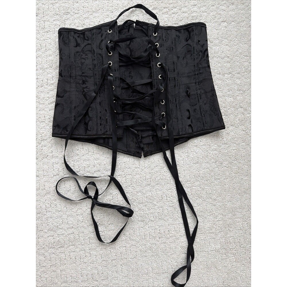 Y2K Corset Top Small black vintage sweetheart lingerie edwardian goth - Picture 1 of 5